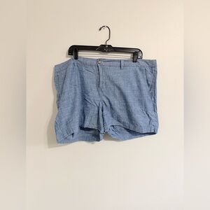Merona Pink Polka Dot Waistband Chambray Shorts